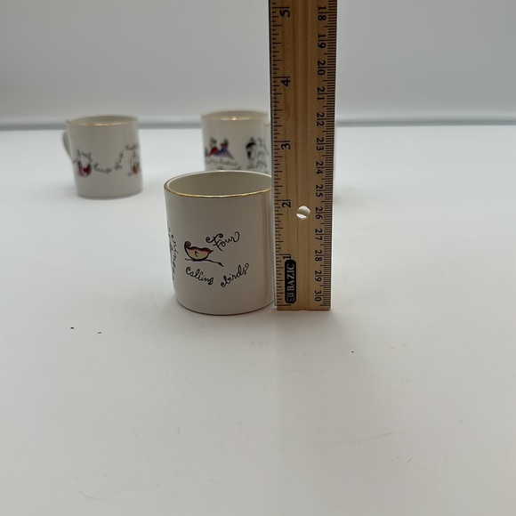 Dessert Set 4 Rosanna Espresso cups & saucers Twelve Days of Christmas Porcelain - Picture 14 of 16